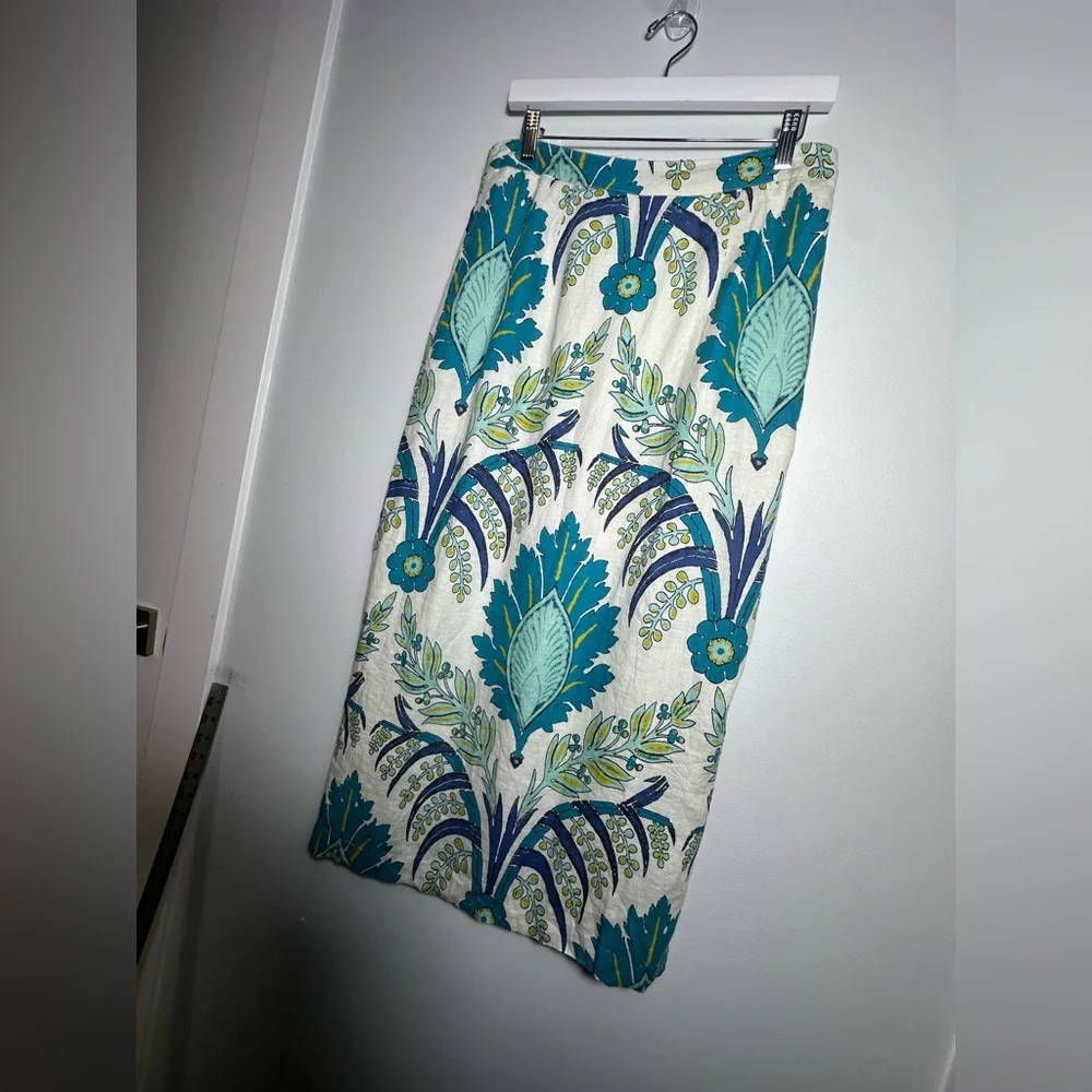 Sundance Linen Paisley Cottagecore Midi Skirt Size 10 - Picture 10 of 14